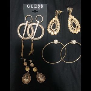 Guess earrings, hoops 4 sets